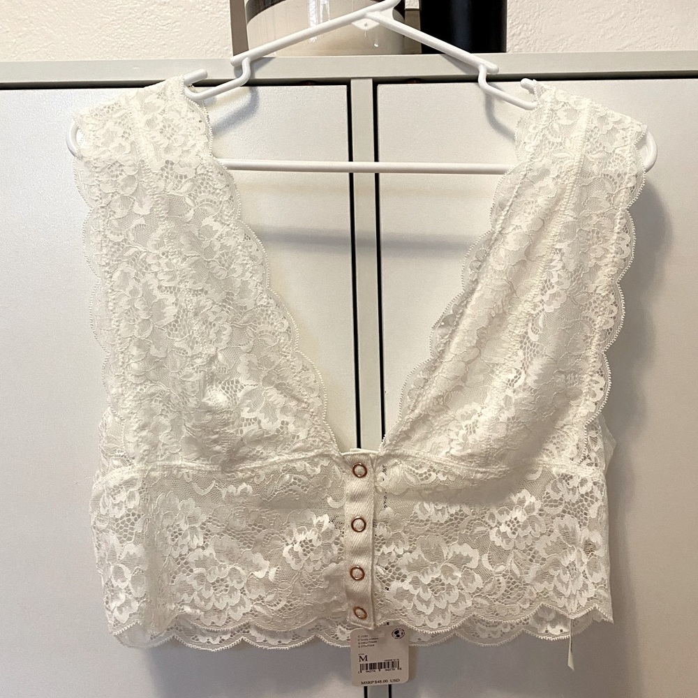 Free People White Lace Bralette Intimates